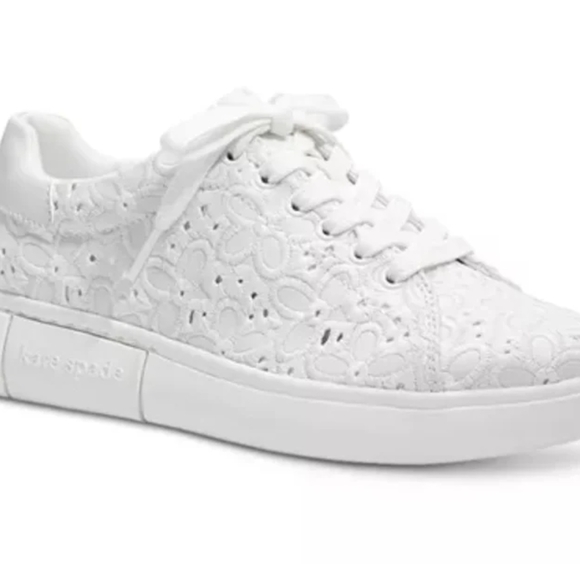 Kate Spade White Lace Sneakers - Picture 2 of 8